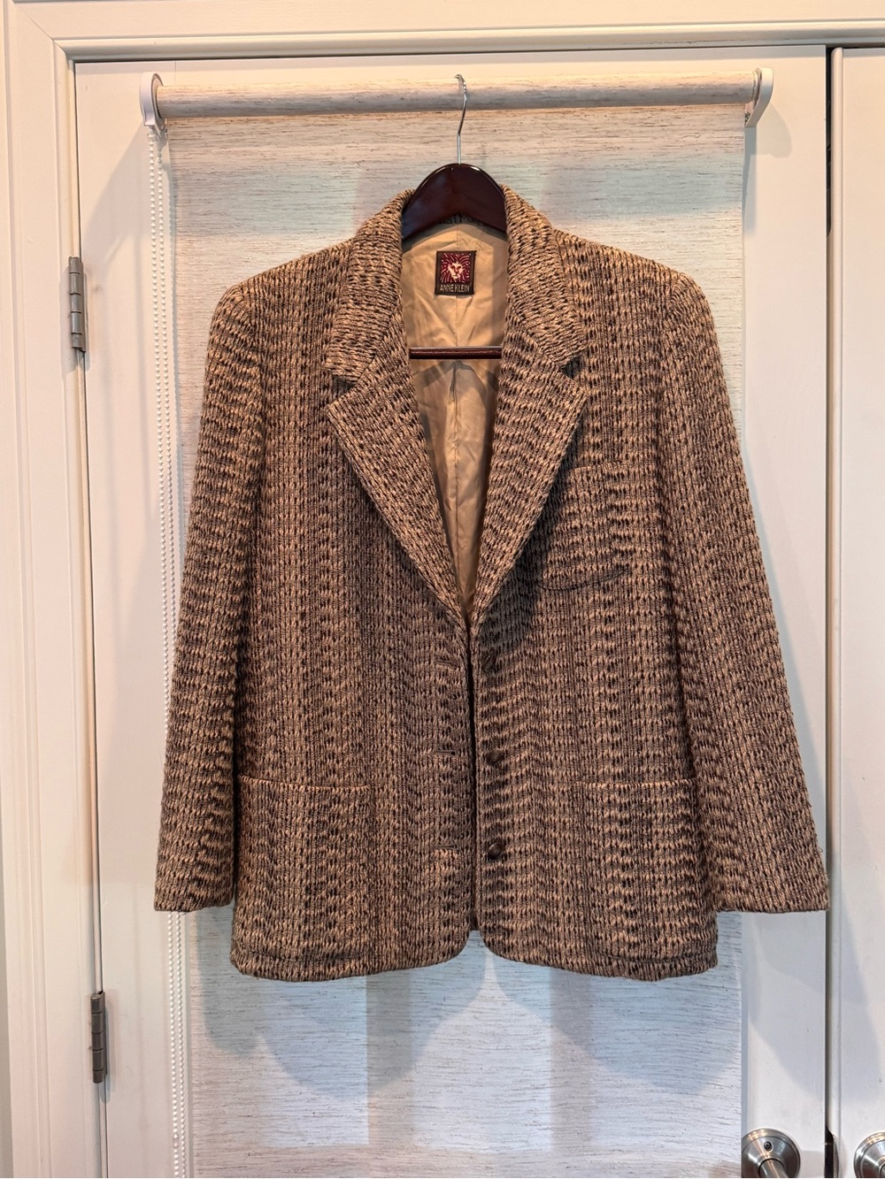 Vintage Anne Klein for Saks Fifth Avenue Wool Blend Tweed Blazer